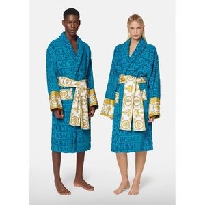 versace robe men blue